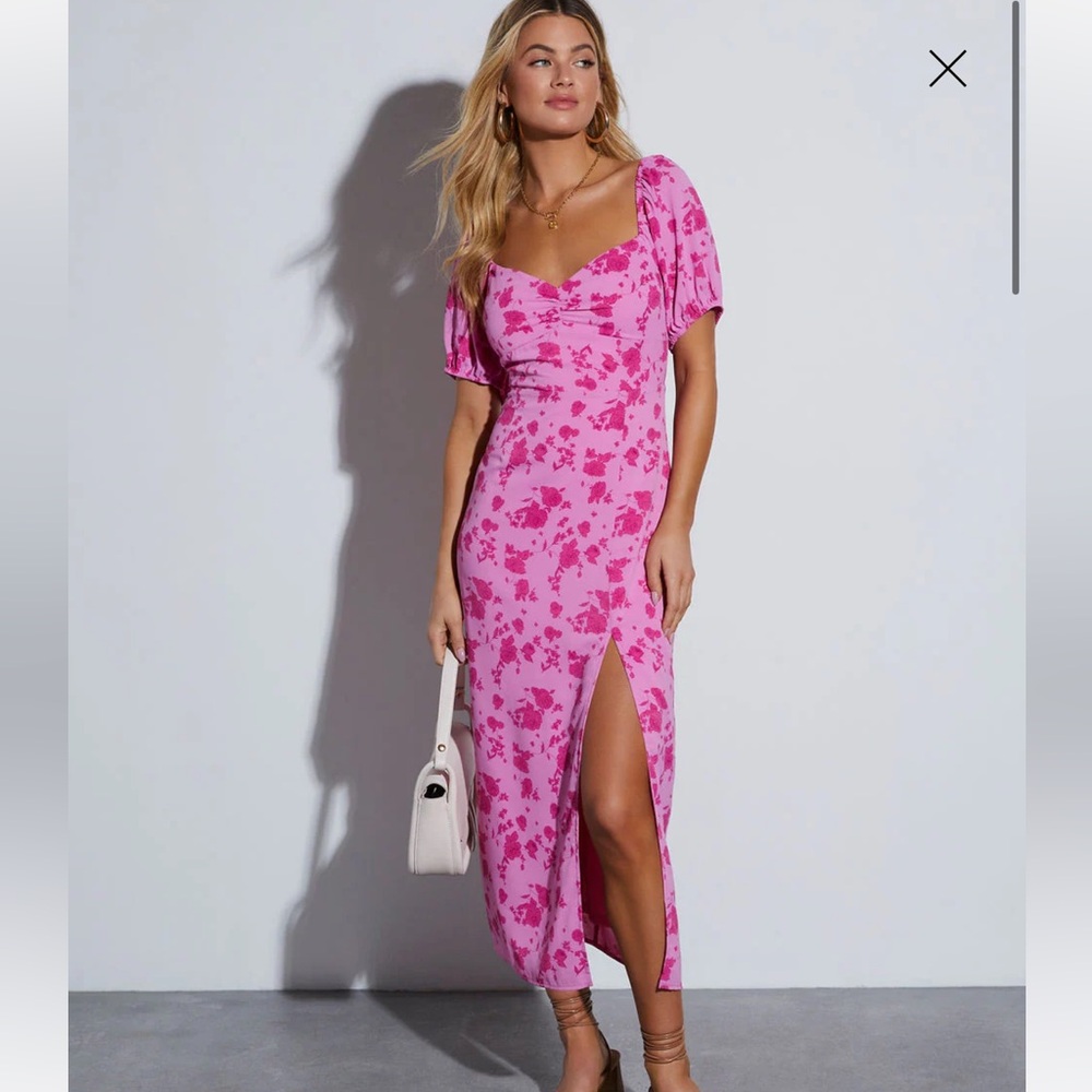 Roseanne Sweetheart Floral Midi Dress
